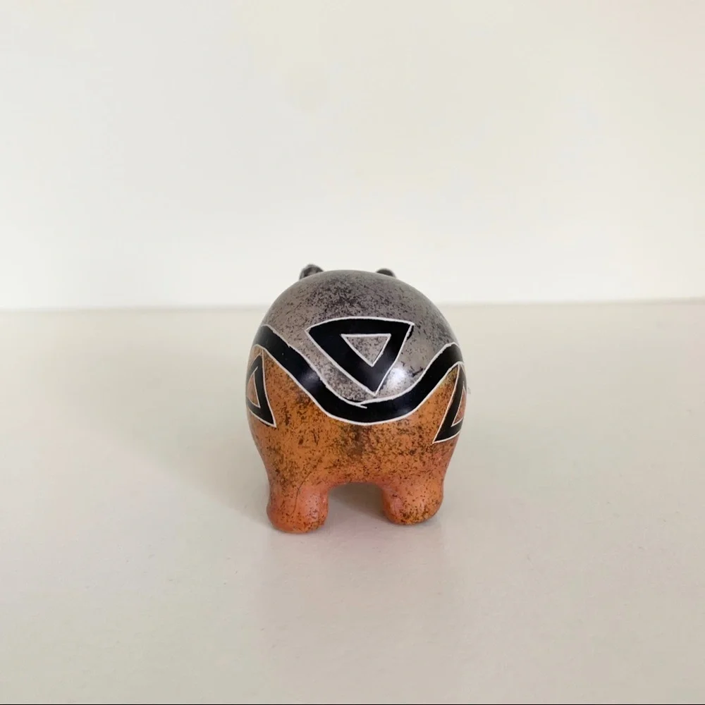 Stone hippo statuette